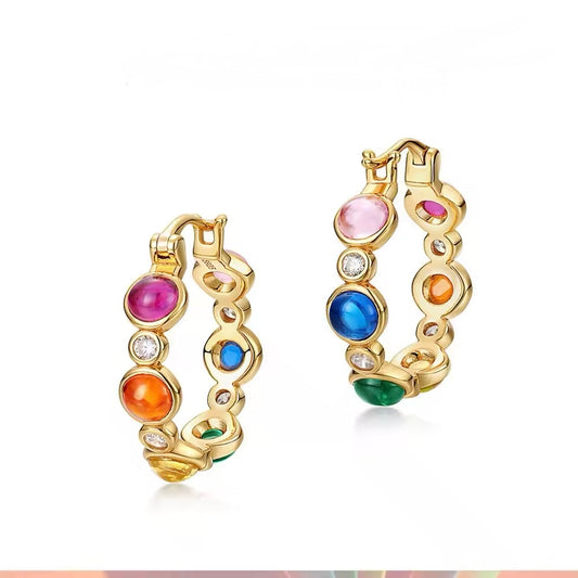 Chroma Hoops Gold Plated Silver Earrings