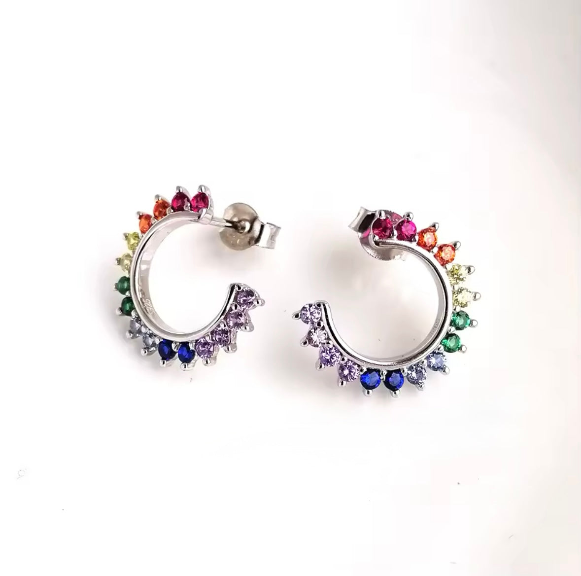 Glazed Rainbow Clip Earrings