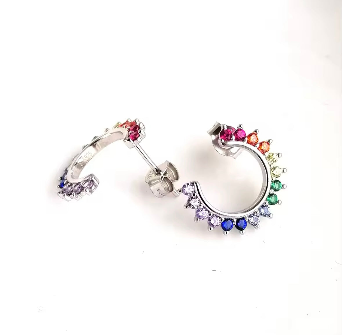 Glazed Rainbow Clip Earrings