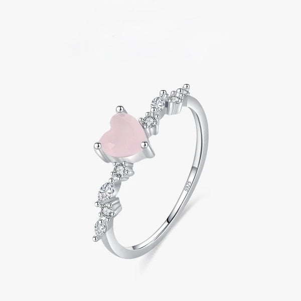 Pink Crystal Heart Ring