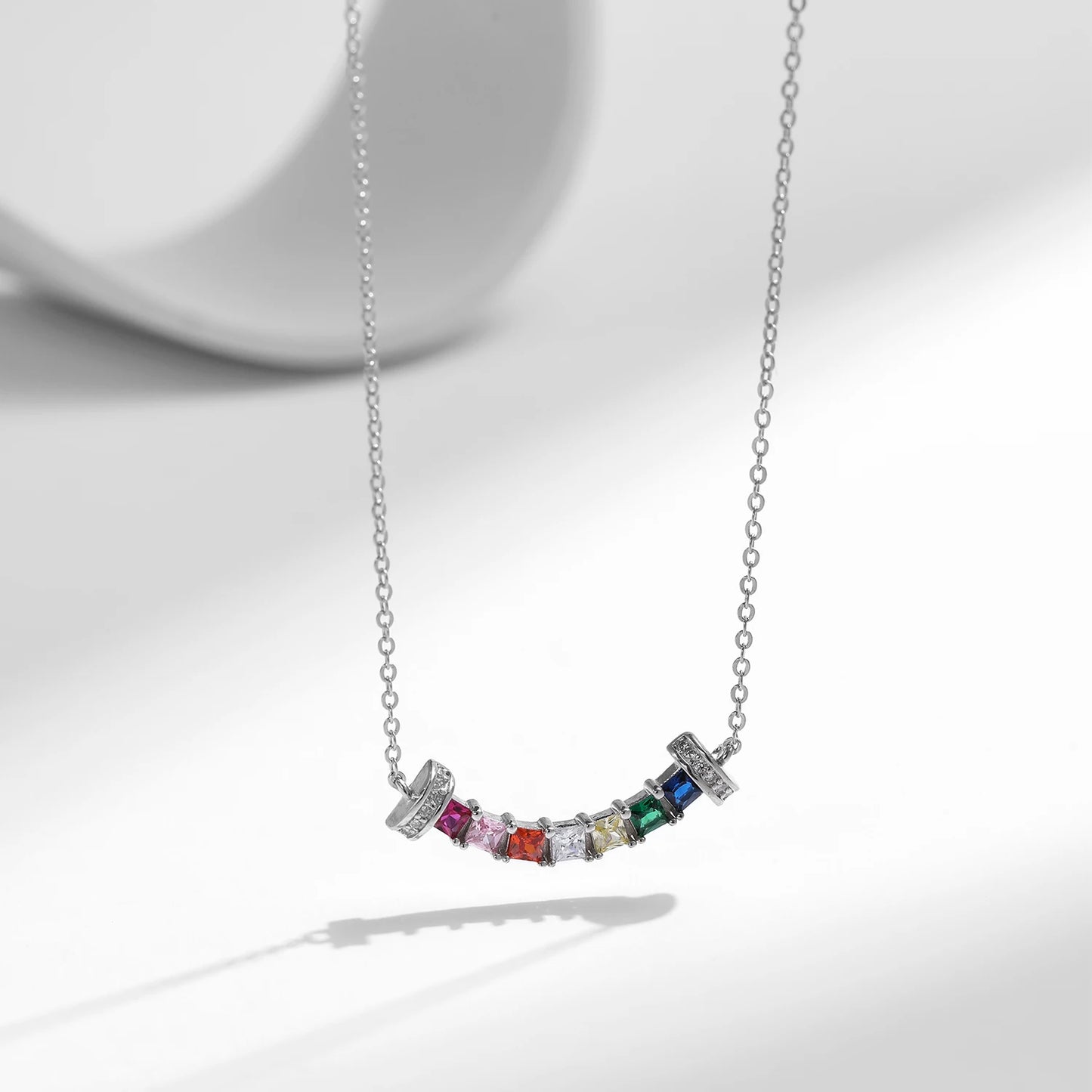 Colorful Zirconia Pendant Necklace