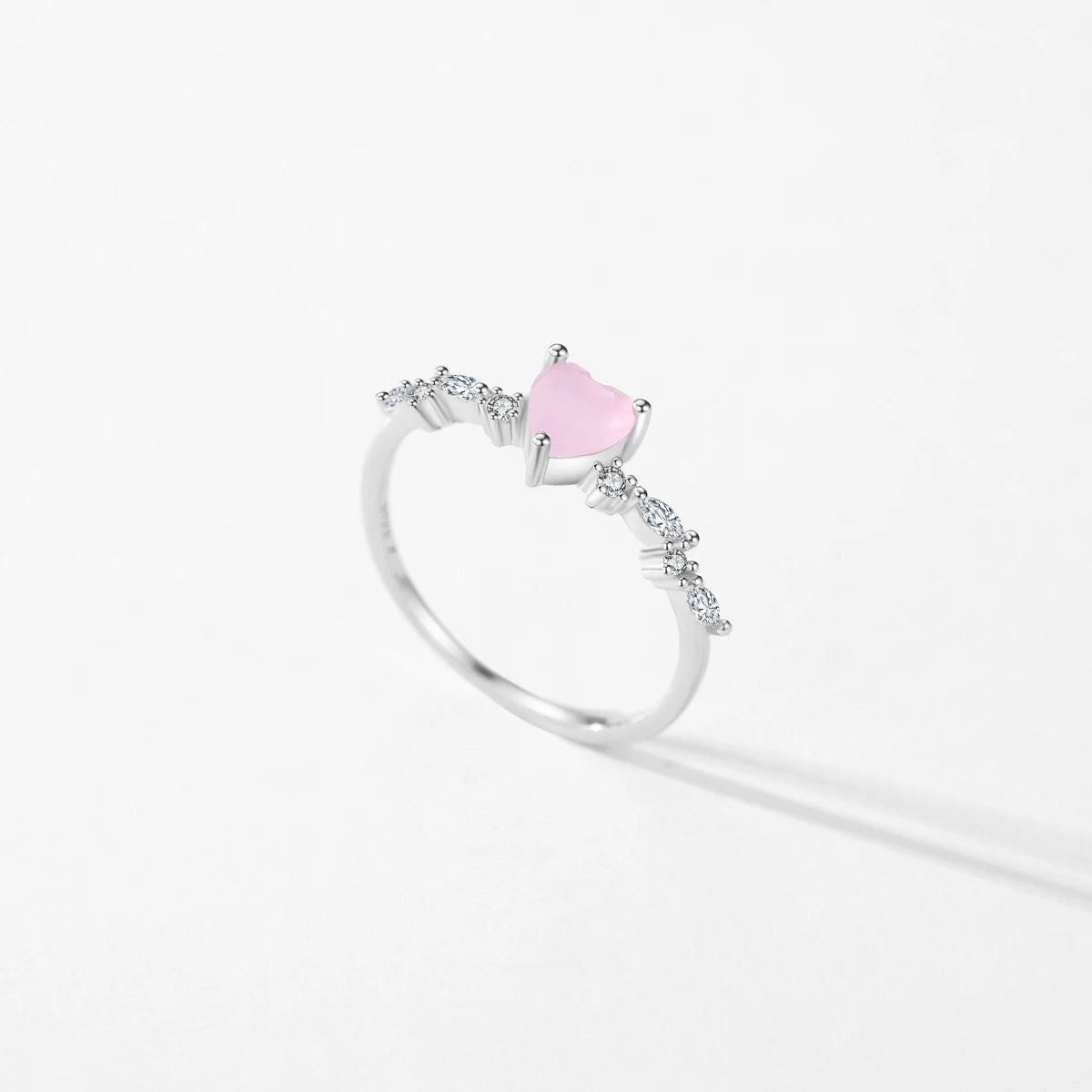 Pink Crystal Heart Ring