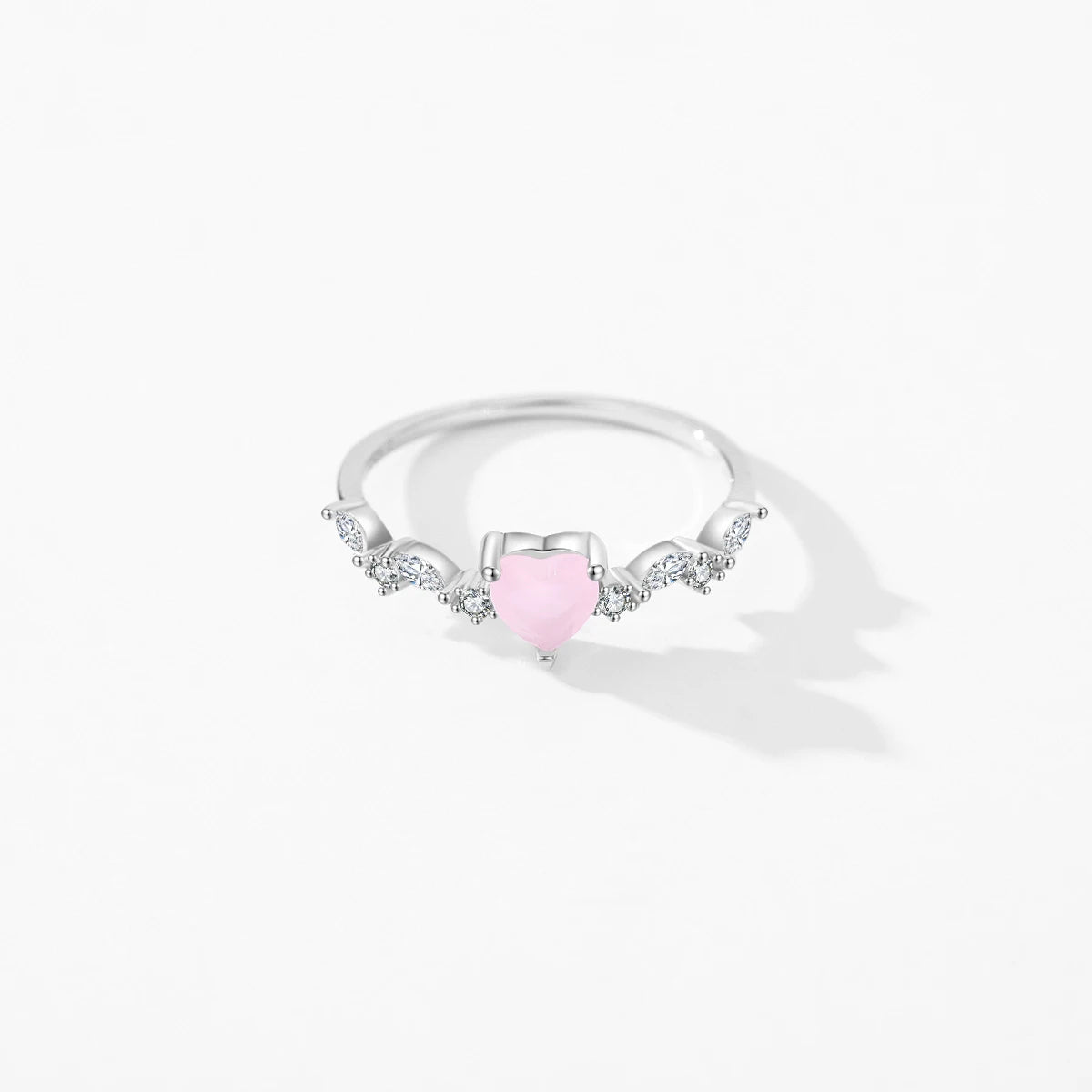 Pink Crystal Heart Ring