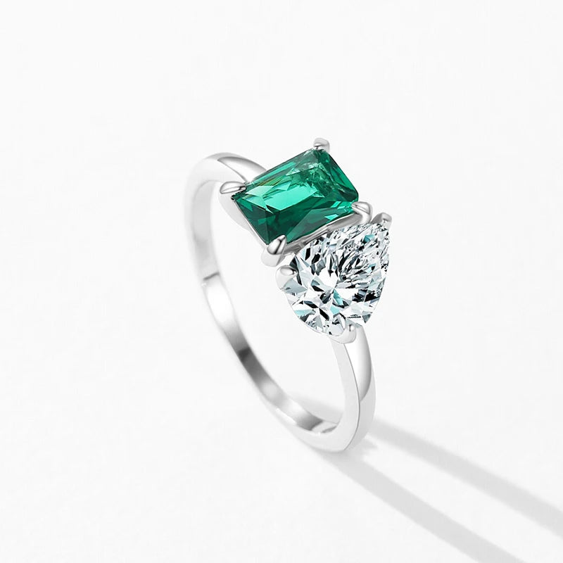 Aurora Green Emerald Solitaire