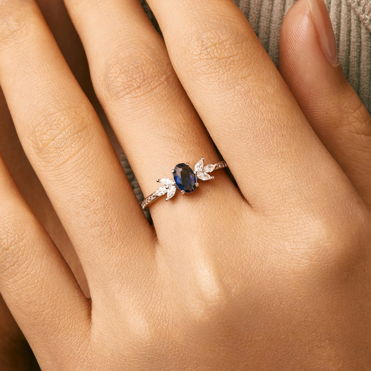 Deep Blue  Oval Ring