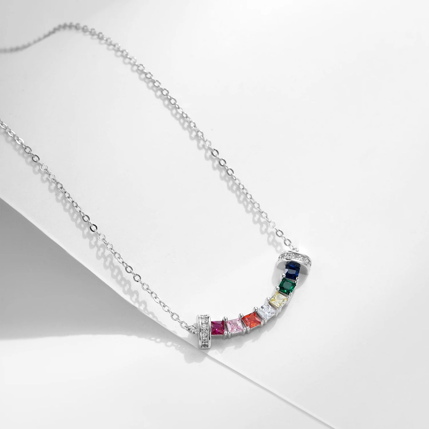 Colorful Zirconia Pendant Necklace